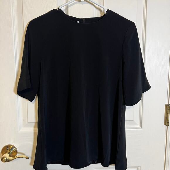 CO Essentials NWT Japanese Fabric Black Short Sleeve Blouse Size XS - Picture 5 of 13